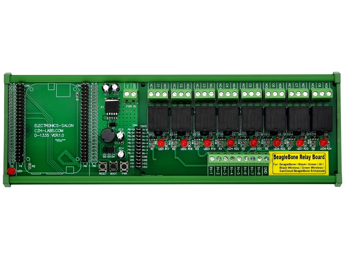 ARENTI ARENTI DIN Rail 8 SPDT IoT Power Relay Module for BeagleBone Black 2 in 1 accessory — product photo