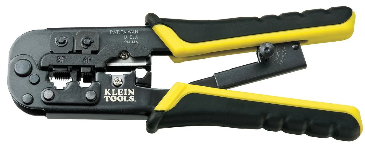 Klein Tools Klein Tools VDV226-011-SEN 7 1/2 in Ratchet Crimper CAT3 CAT5e CAT6/6A electrician tool — product photo