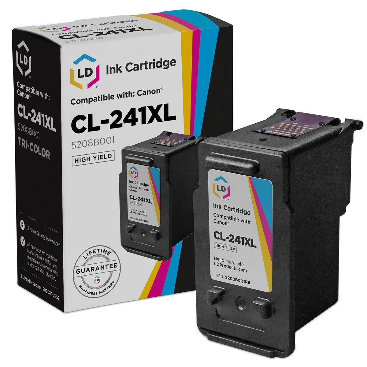 LD Products LD Products Remanufactured Ink Cartridge CL-241XL 5208B001 Tri-Color High Yield 400 Pages — product photo