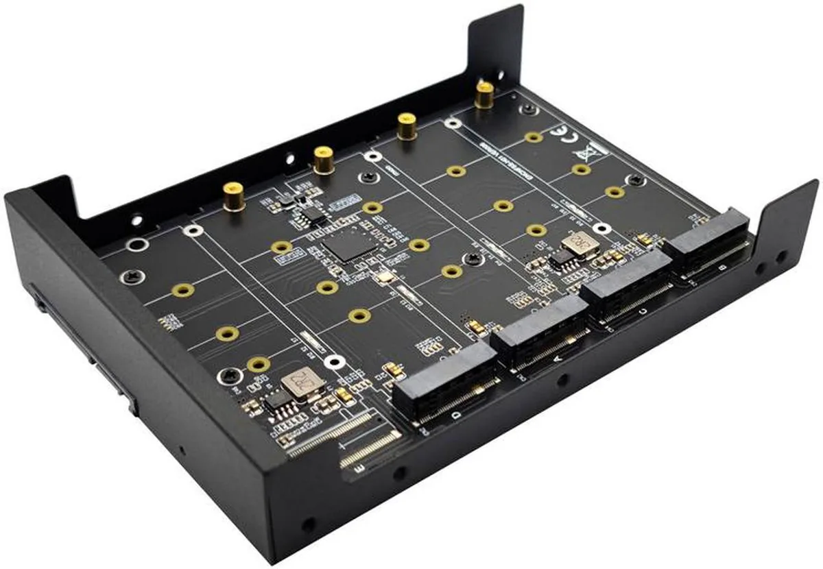 SMUGDESK SMUGDESK 4-Port M.2 NGFF SATA to 3.5" SATA 3.0 JBOD Adapter Card — product photo