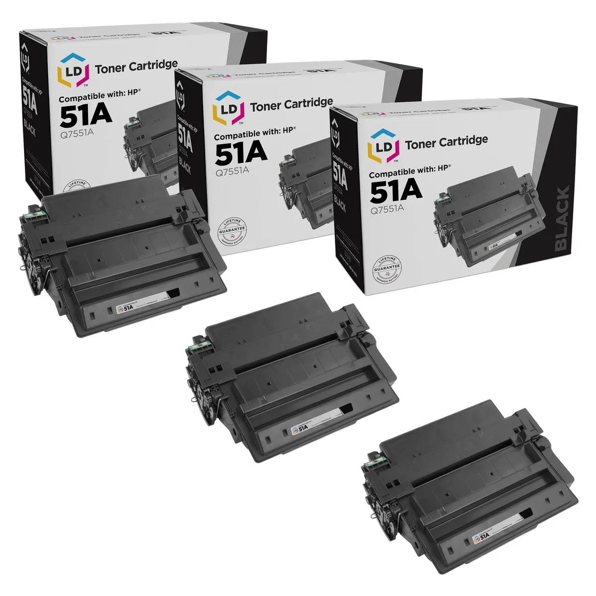 LD Products LD Products Compatible Toner Cartridge HP 51A Q7551A Black 3-Pack — product photo
