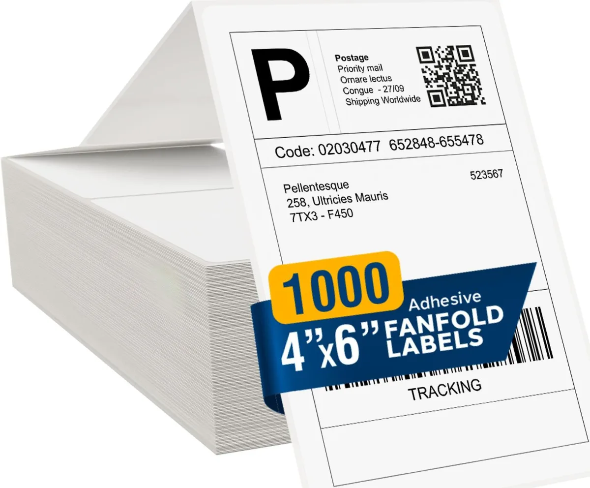 LabelMe LabelMe 4x6 Thermal Labels Fanfold 1000 labels — product photo