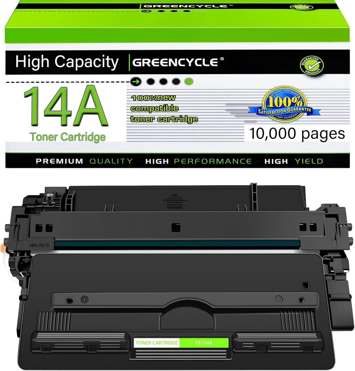 GREENCYCLE GREENCYCLE CF214A 14A Black High Yield Toner Cartridge 10000 Pages — product photo