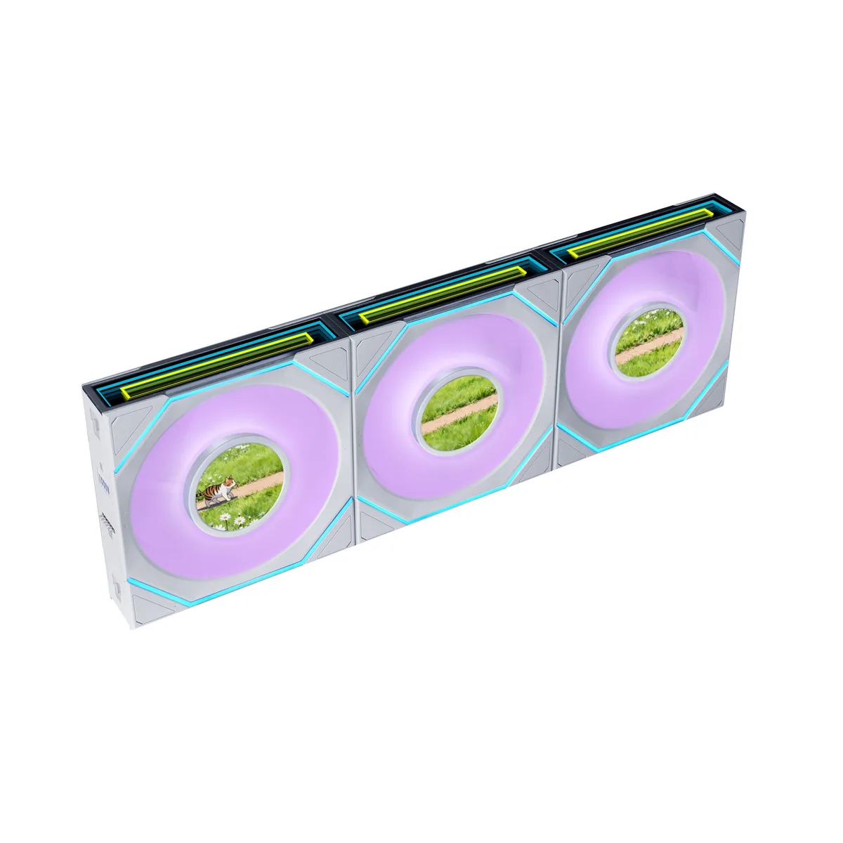 Lian Li Lian Li UNI FAN SL-INF LCD Flex 120 mm Reverse Blade 3 Pack White — product photo