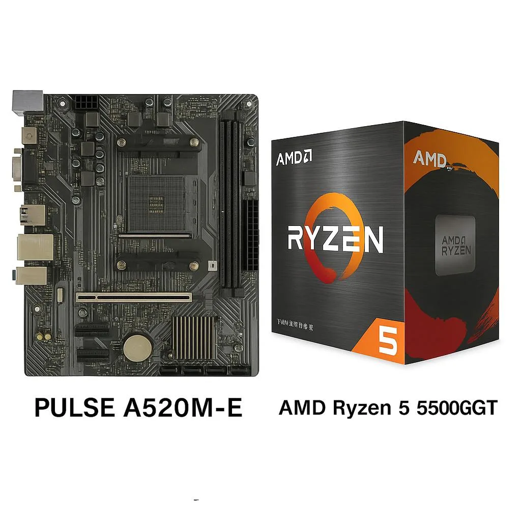 Sapphire Tech Sapphire Tech PULSE A520M-E AM4 Motherboard &amp; Ryzen 5 5500GT 6-Core APU Combo — product photo
