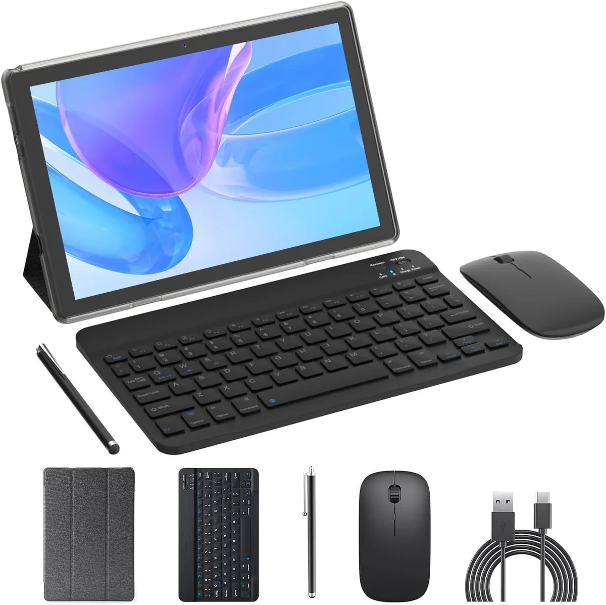 Alphacool 10.1 inch Android tablet with keyboard mouse case and stylus
