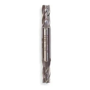 Bright uncoated cobalt double end mill with four flutes and square ends