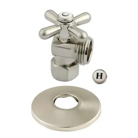Brass quarter-turn angle stop valve with lever handle
