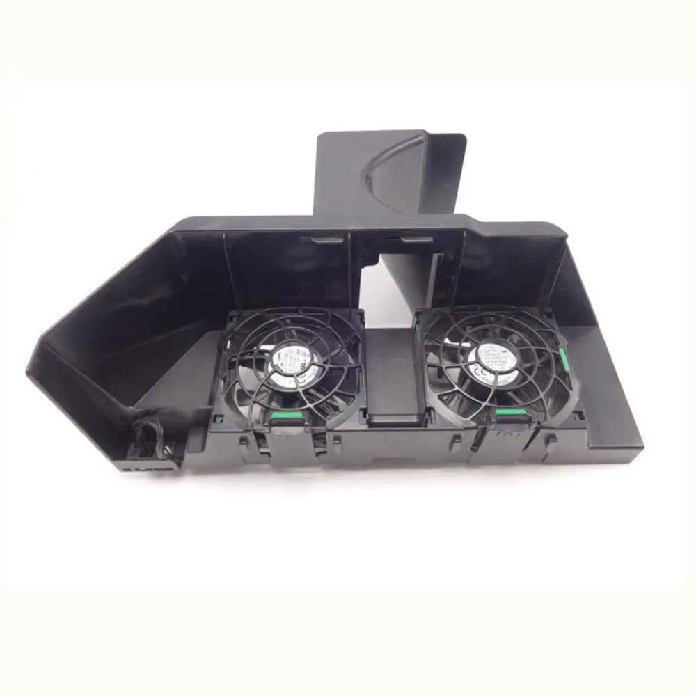 Black plastic fan shroud assembly with mounted fan for Z800 workstation memory cooling