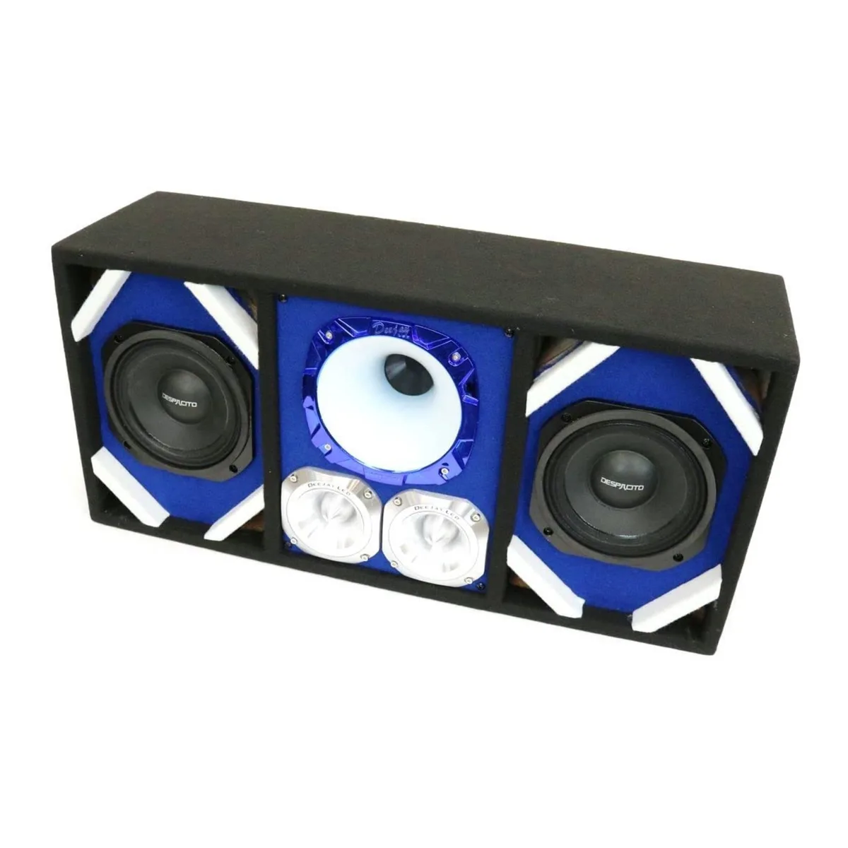 Deejay LED Deejay LED TBH6BLUE Loaded Box Two 6-in Woofers Horn Two Bullet Tweeters Blue — product photo