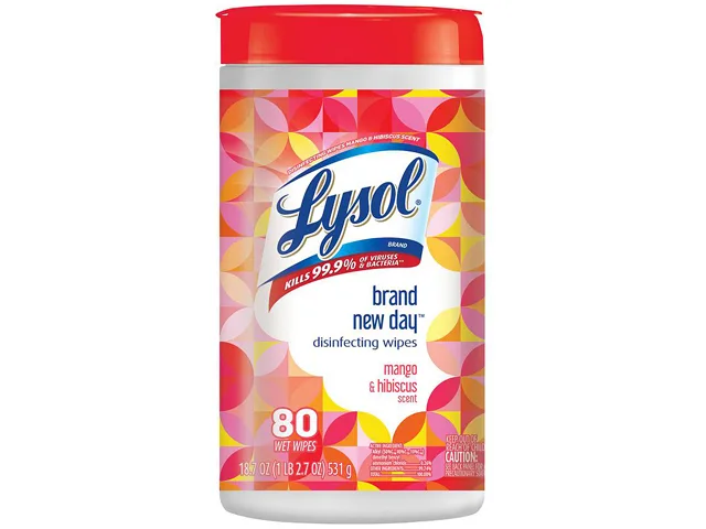 LYSOL LYSOL 19200-97181 Disinfecting Wipes Mango Hibiscus 80 wipes 6 canisters cleaning — product photo