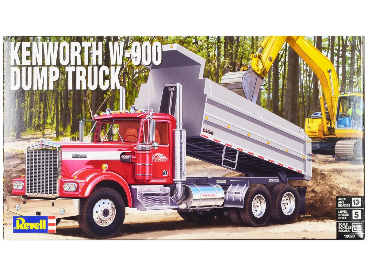 Revell Revell Kenworth W-900 Dump Truck Level 5 1/25 Scale Model Kit — product photo