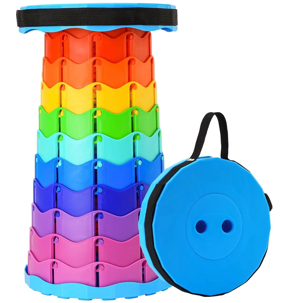  Doseno Foldable Stool Rainbow-b 2.4-17.5 in height — product photo