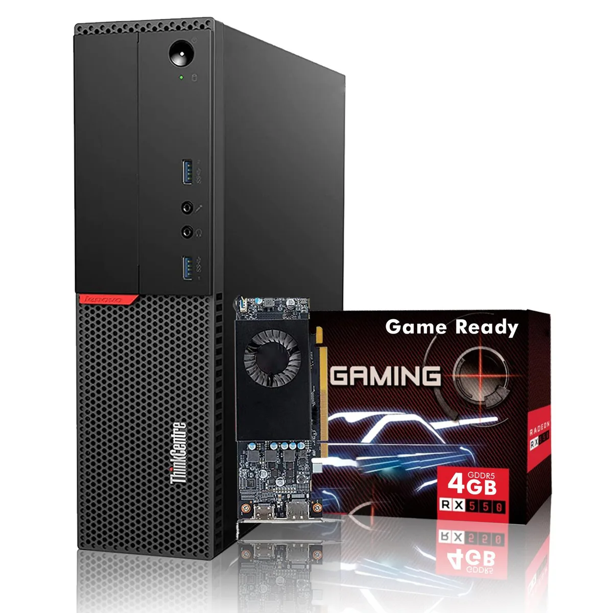 Lenovo Lenovo ThinkCentre SFF Core i5 6500 3.2GHz 16GB DDR4 512GB SSD Radeon RX 550 4GB DDR5 Windows 10 Pro gaming PC — product photo