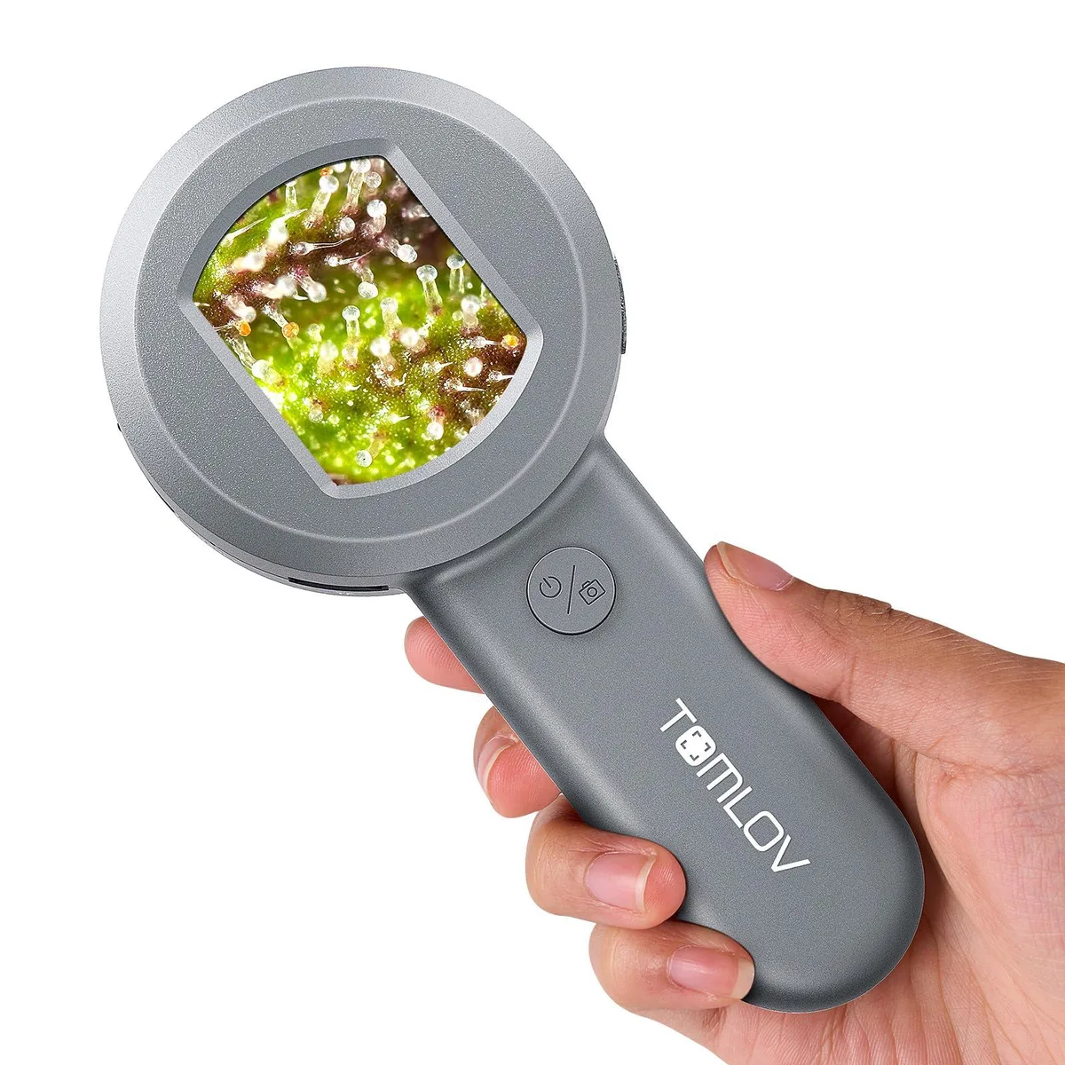 Grey handheld digital microscope with 2 inch screen, 12 pack