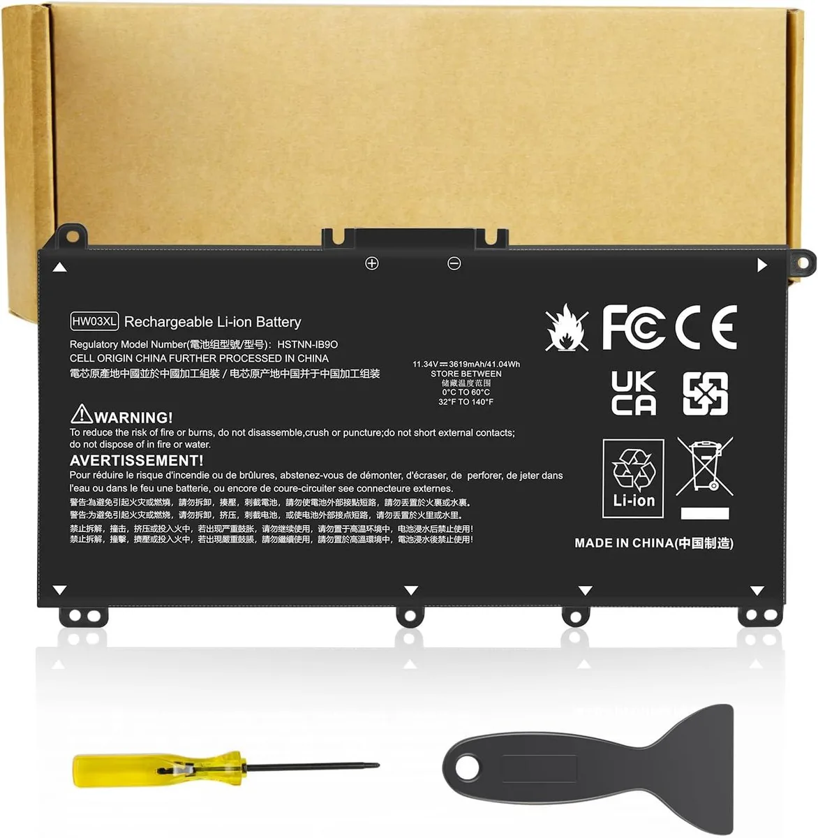 PISKEKAT PISKEKAT HW03XL.Battery 41.04Wh 11.34V 3-cell laptop battery — product photo