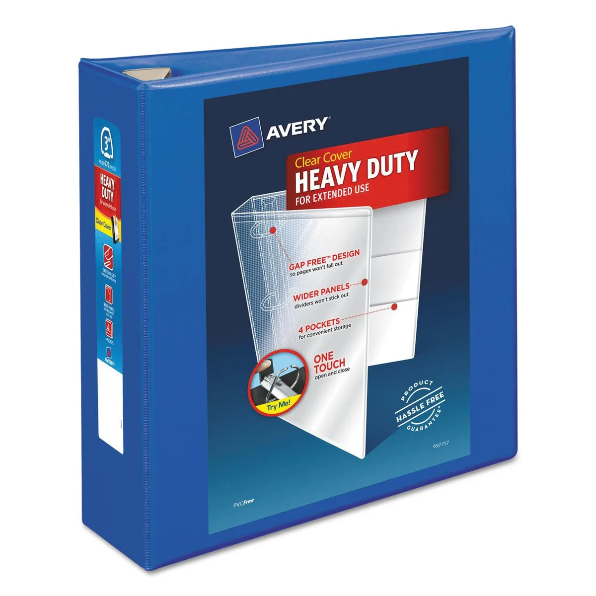 Avery Avery AVE79811 3 inch Heavy-Duty View Binder Pacific Blue — product photo