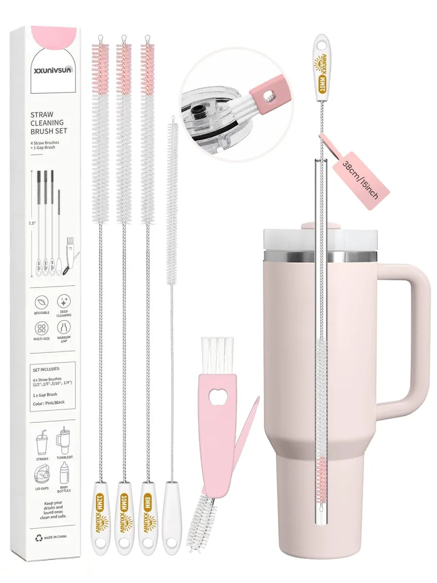 XXunivsun 15 Inch Extra Long Straw Cleaner Brush Set 5PCS — product photo