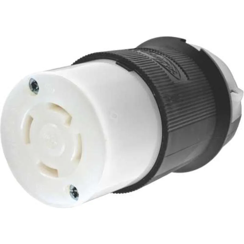 Black and white locking wire cap connector HBL2713 30 A L14-30R
