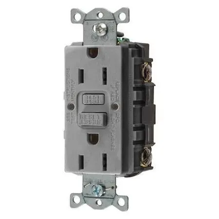 Hubbell Incorporated Hubbell Incorporated GFR15GRY GFCI Receptacle 15A 125V Gray — product photo