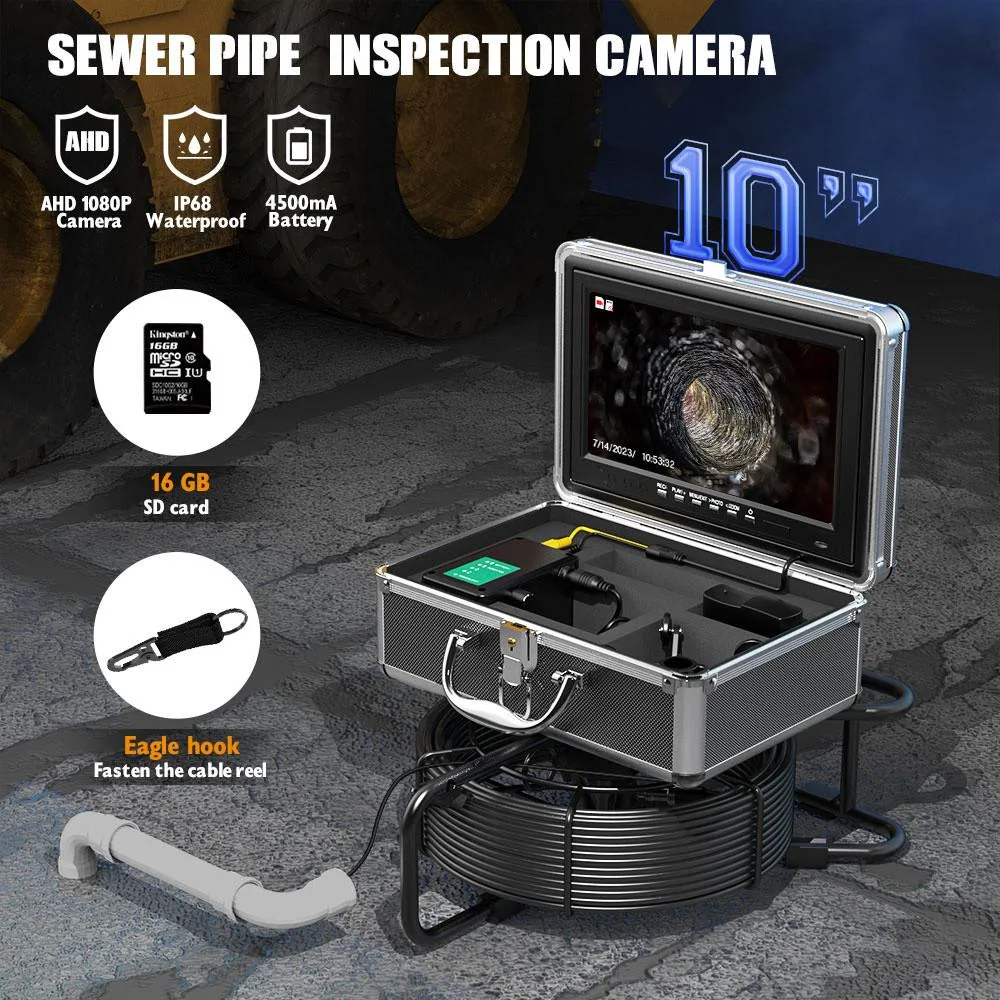 visiPower visiPower 10" AHD Pipeline Inspection Camera 17mm 20m DVR 16GB — product photo
