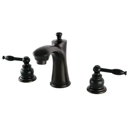 Oil-rubbed bronze widespread bathroom faucet with brass construction