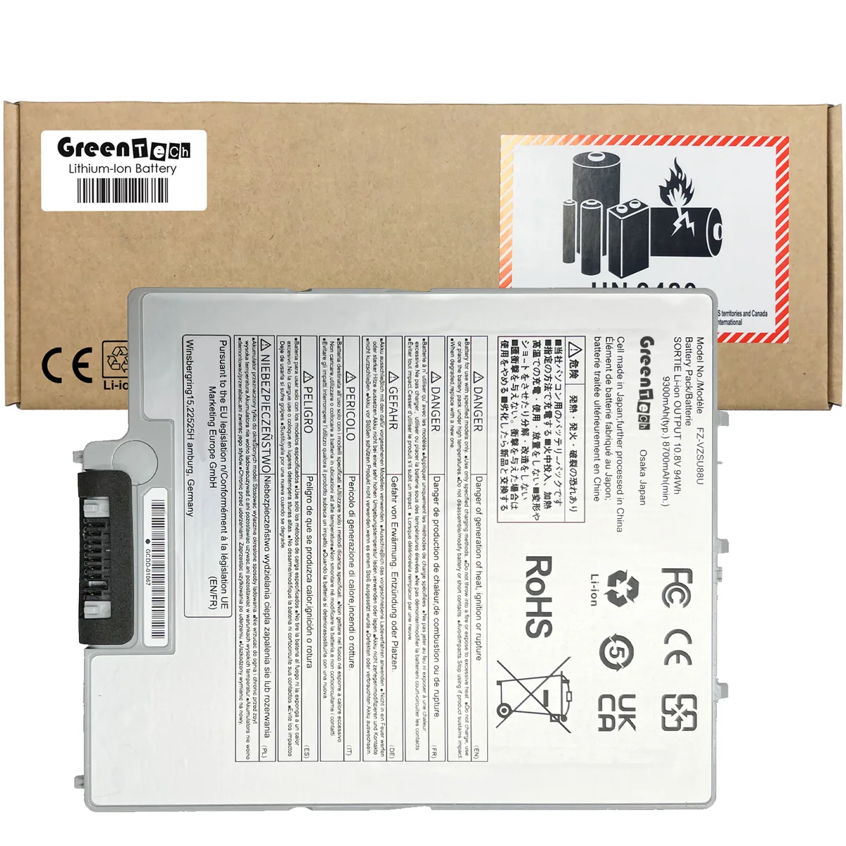 GreenTechLLC GreenTechLLC FZ-VZSU88U 10.8V 94WHR 9-cell laptop battery — product photo