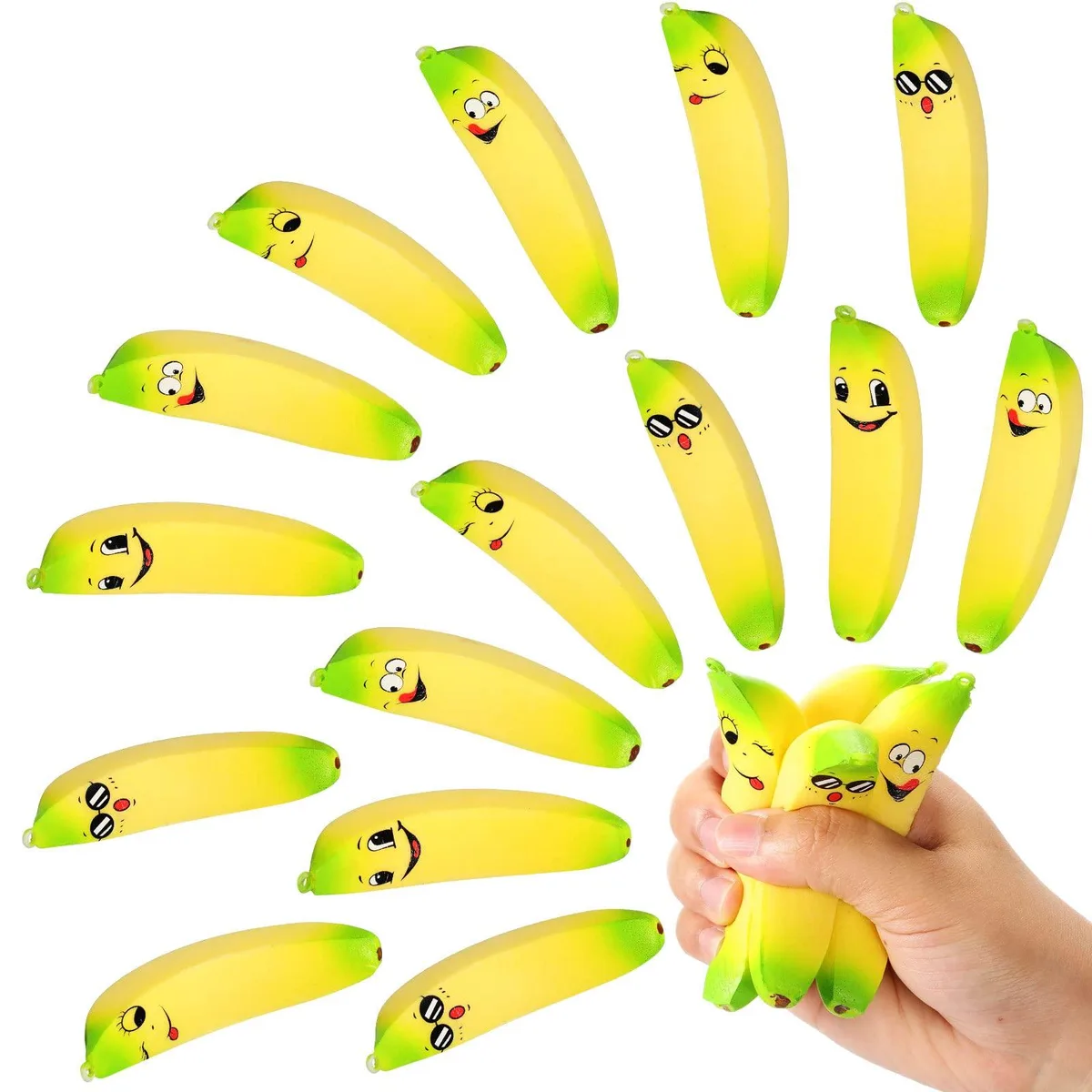  16 Pcs 3.7 Inch Banana Stress Toys — product photo