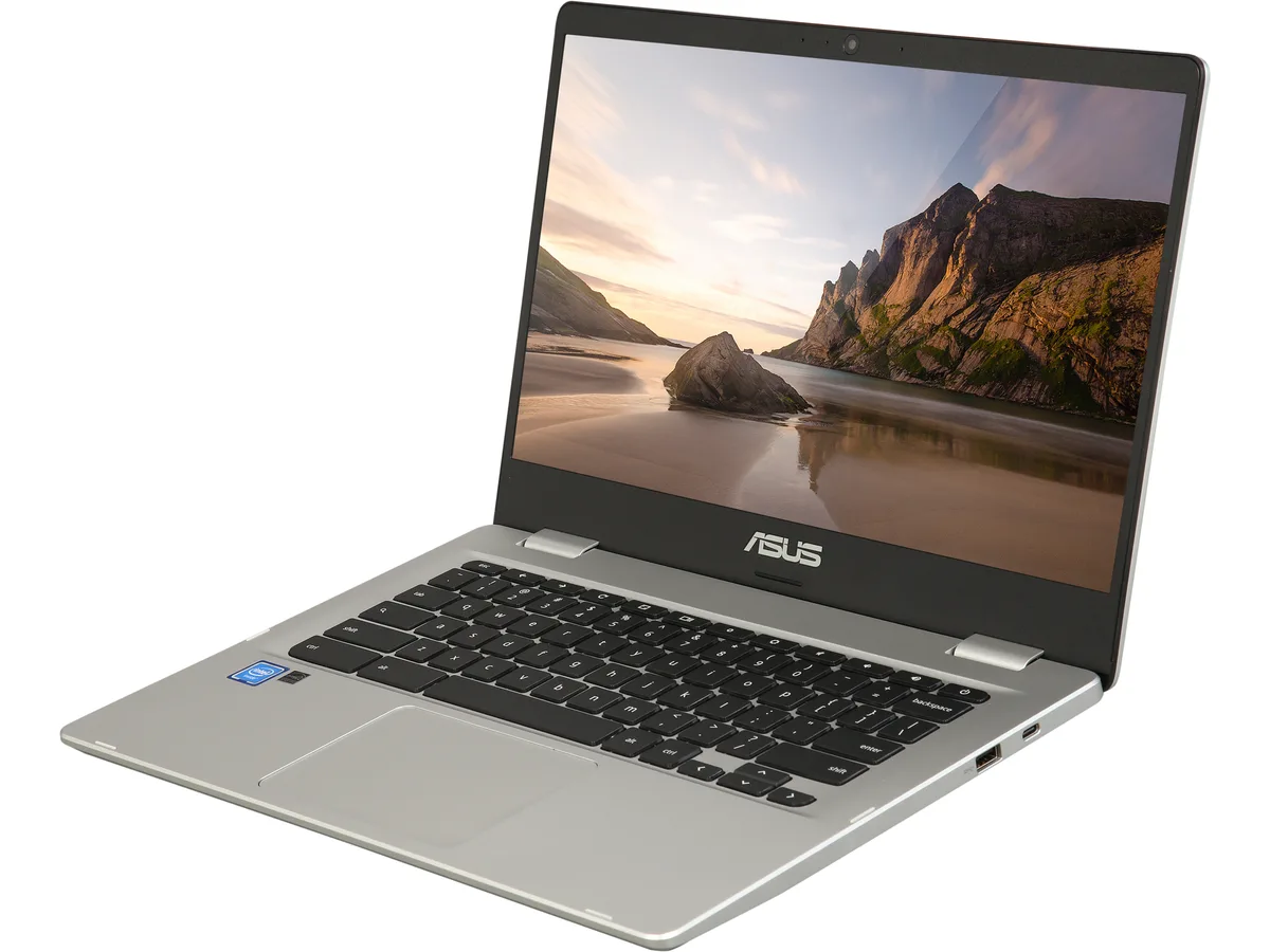 ASUS ASUS C423NA-DH02 Chromebook 14" HD Intel Celeron N3350 4GB 32GB eMMC Silver — product photo