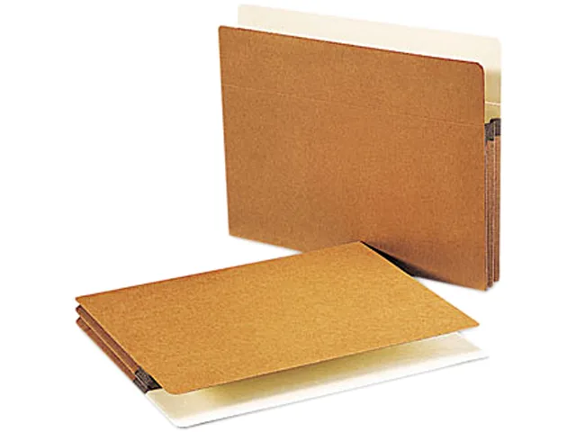 Smead Smead 73214 1.75" Expansion Drop Front Pocket, Straight Tab, Letter, Manila/Redrope, 25/Box accessory — product photo