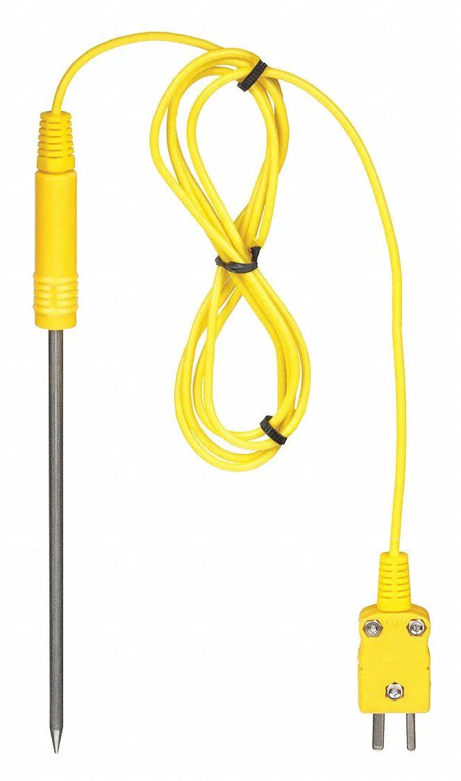 Type K thermocouple probe with mini plug and 4 ft cable
