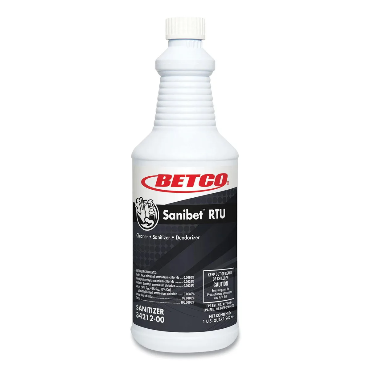 Betco Corporation Betco Corporation 3421200 Sanibet RTU Sanitizer Surface Cleaner Unscented 32 oz Bottle — product photo