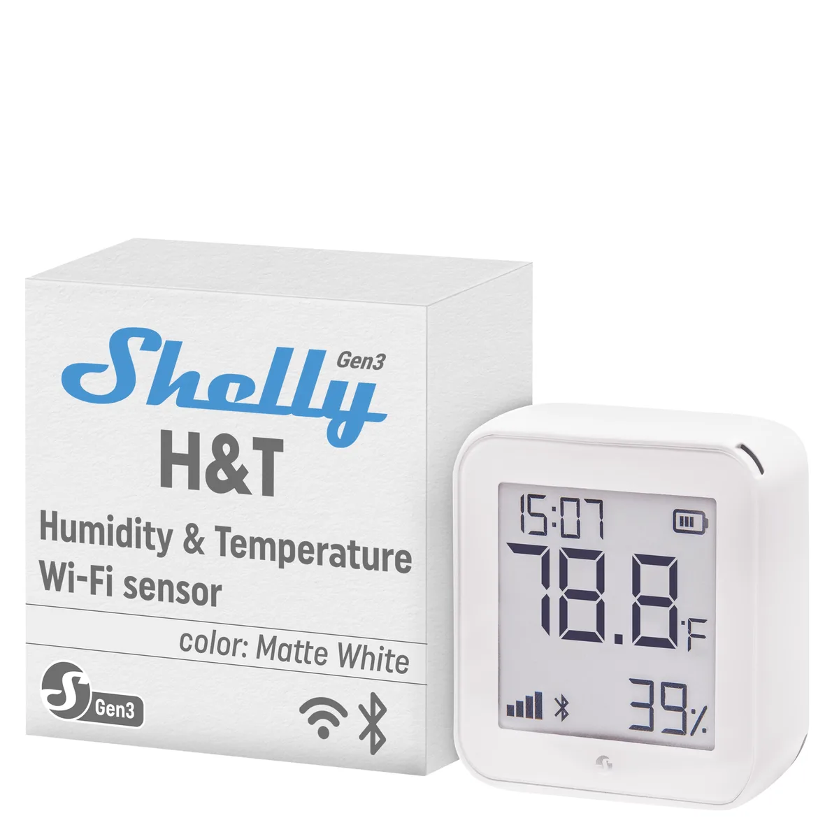 Shelly Shelly H&amp;T Gen 3 White smart sensor — product photo