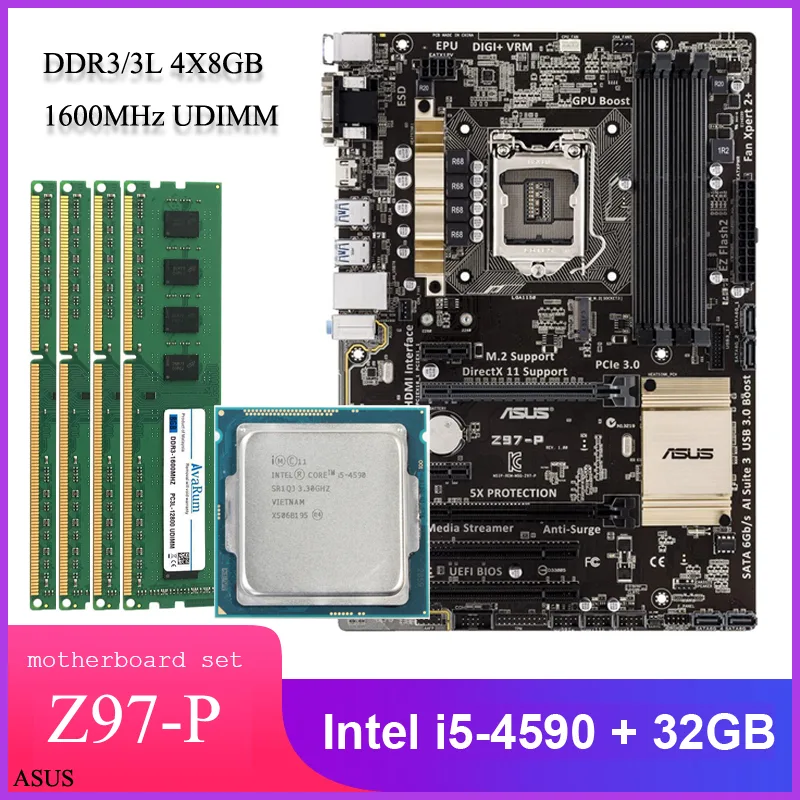 Avarum Avarum ASUS Z97-P i5-4590 32GB DDR3 1600MHz Combo — product photo