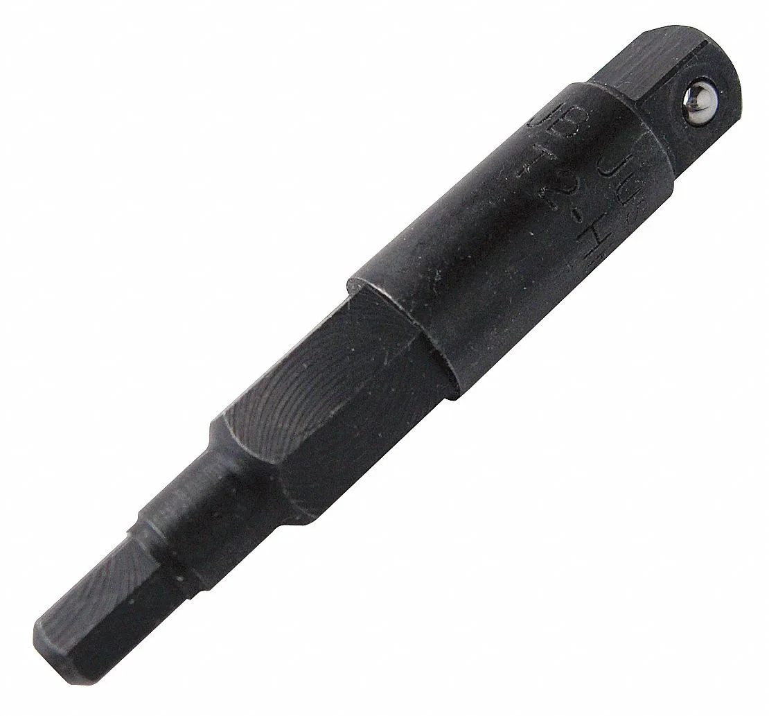 JB Industries SAE hex key adapter, 3/16 and 5/16 tips, black oxide finish