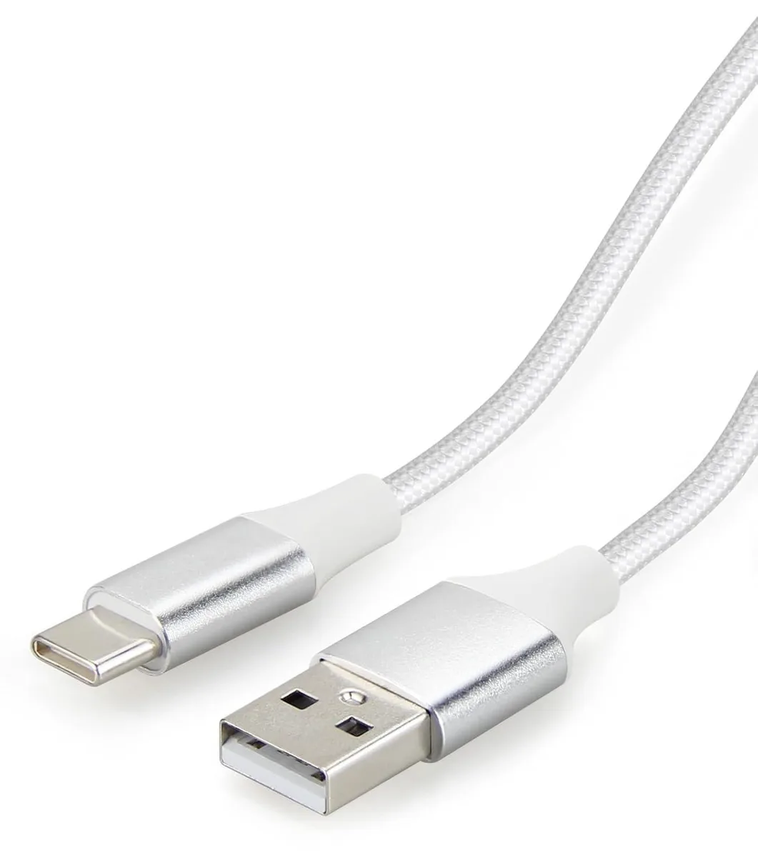 Kootion Kootion USB A to USB C Cable 6ft White Nylon Braided 2.0 iPhone 15 16 17 — product photo