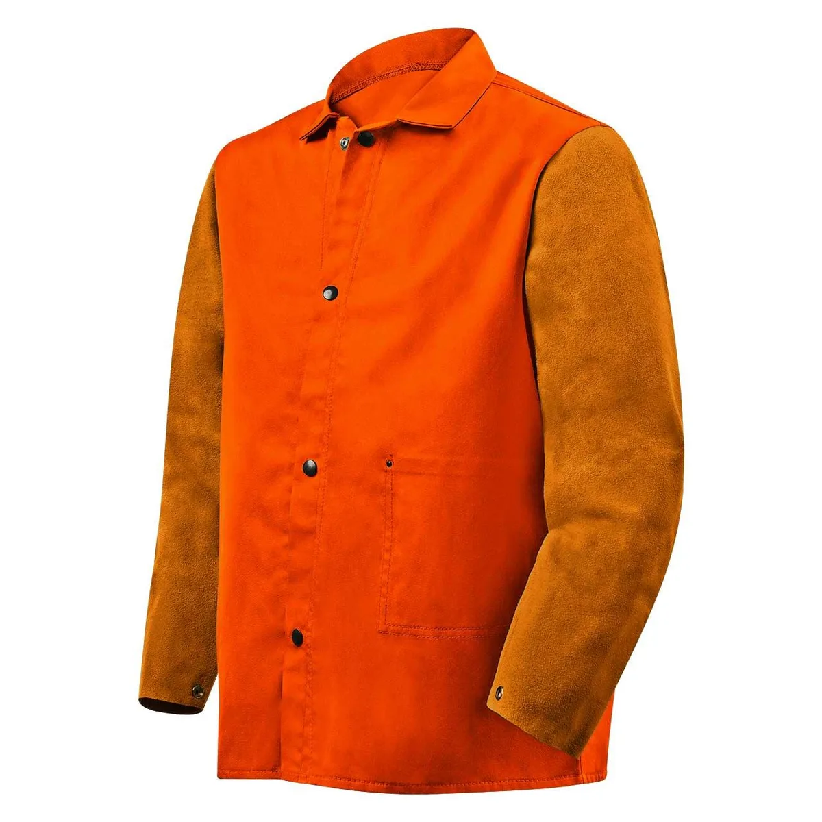 STEINER STEINER 1250-L Flame Resistant Jacket with Leather Sleeves, Orange, personal protective equipment — product photo
