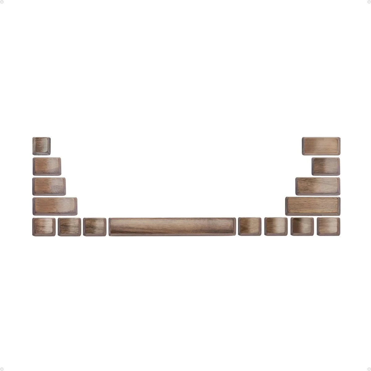 Loha Custom Loha Custom Black Walnut Wood Keycaps 16-Key Set 60% 80% 100% OEM Profile MX-Style — product photo