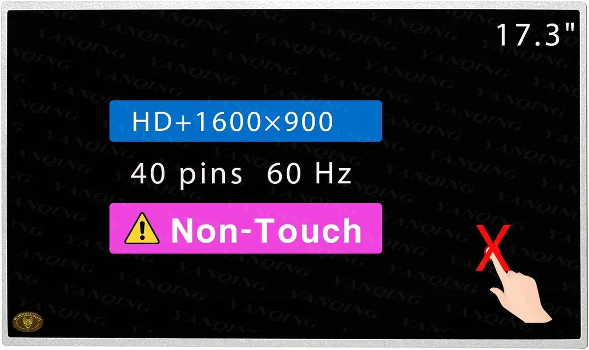 NUOLAISUN NUOLAISUN 17.3" HD+ 1600×900 40-pin laptop screen — product photo