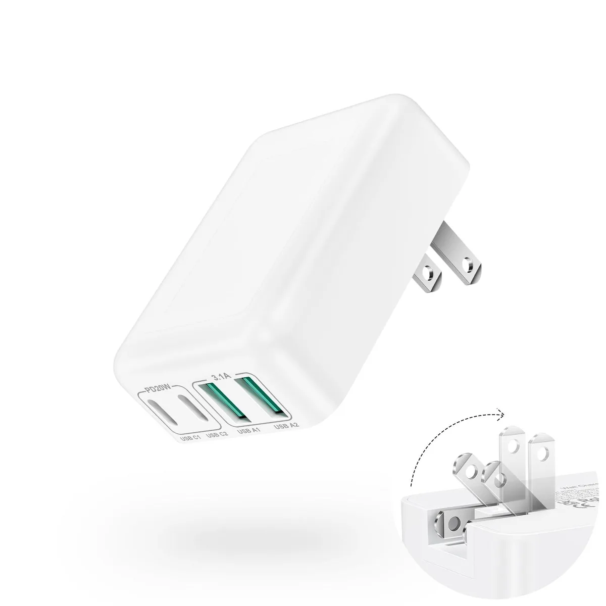 No Sew No Sew 40W Flat 4-Port USB-C Wall Charger — product photo