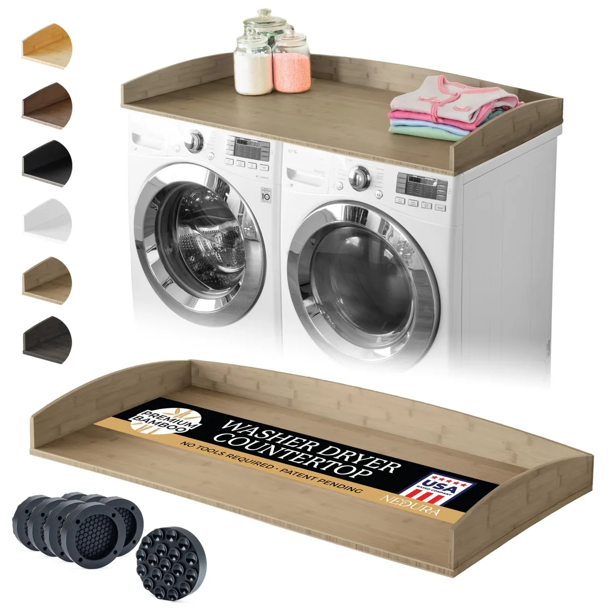  Daewoo EMN-90864525 Bamboo Washer Dryer Countertop 54x27.5in Driftwood — product photo