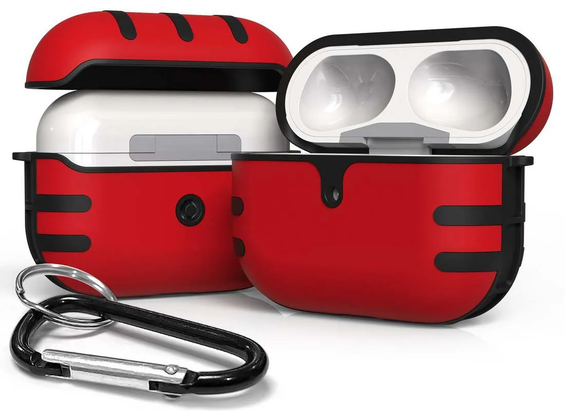 Nakedcellphone Nakedcellphone Double Layer Protector Case for Airpods Pro Red/Black 2019 — product photo