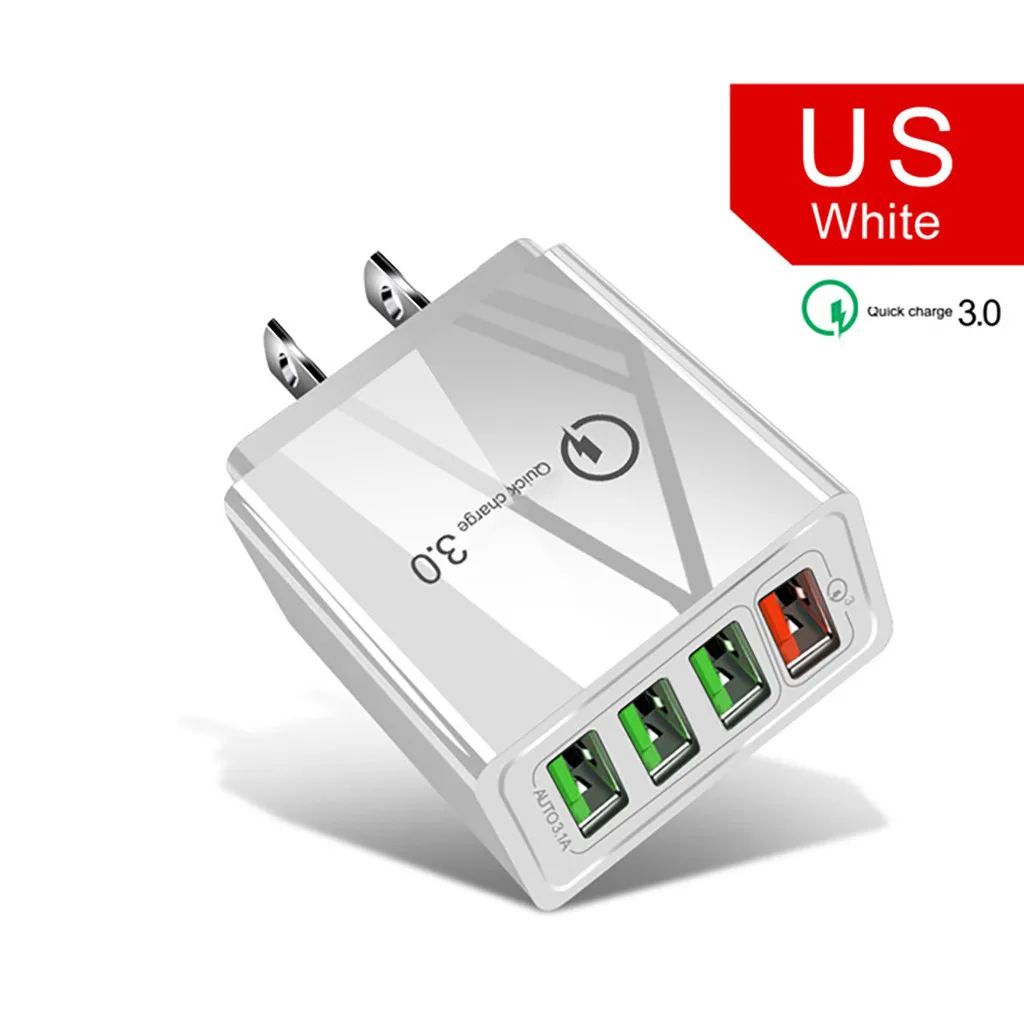 LUOM LUOM BK376 48W 4-Port USB Wall Charger QC3.0 White — product photo