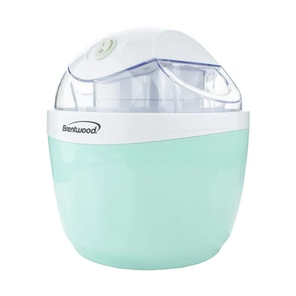Green 1-quart ice cream maker with motor, paddle, lid and bowl