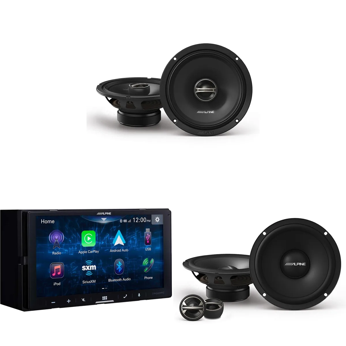 Alpine Alpine iLX-W670 Digital Receiver with EL-E65C-G & DM-65-G 6.5" Speaker Sets — product photo