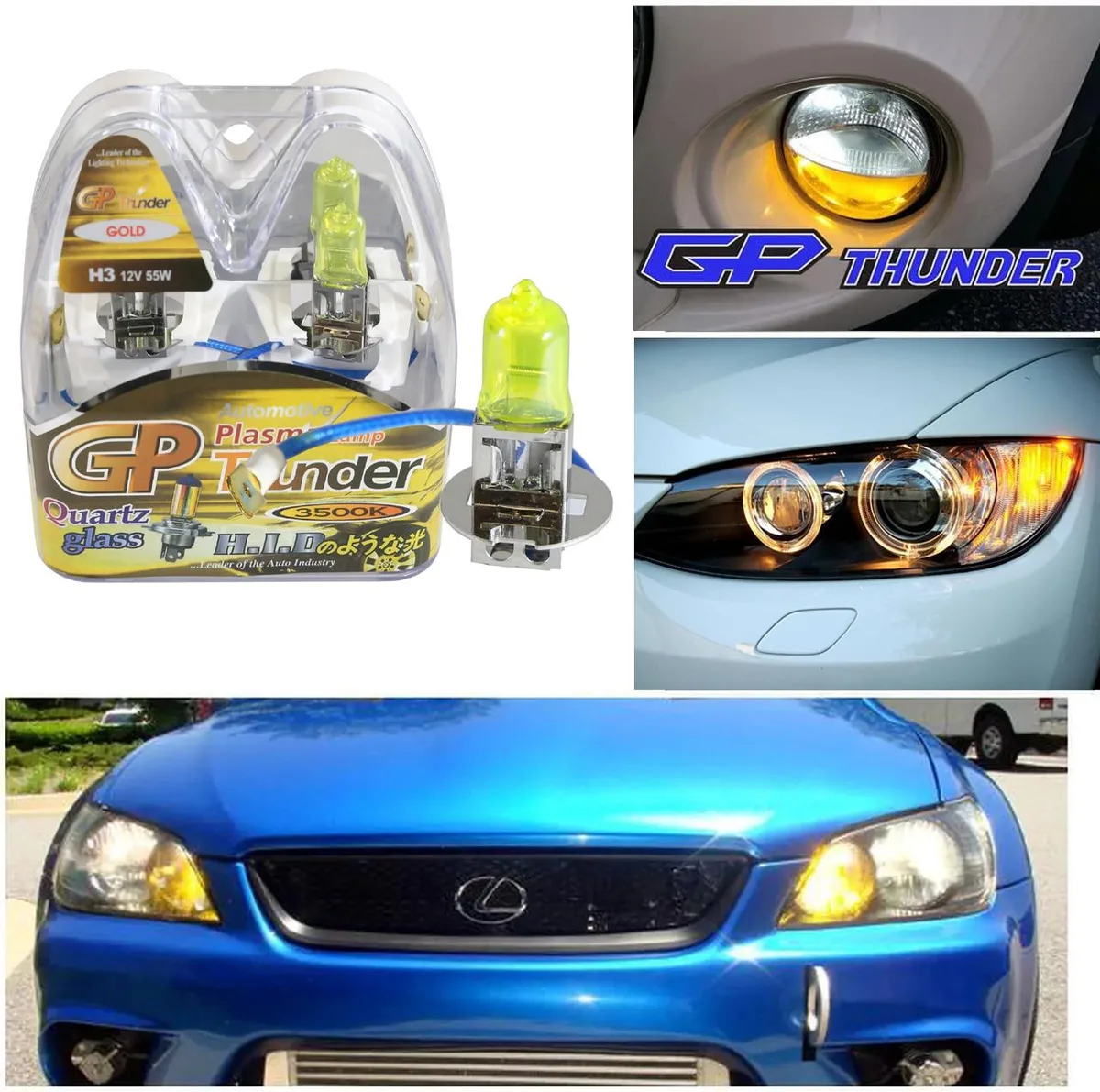 GP Thunder GP Thunder 3500K H3 55W Golden Yellow automotive specialty lighting — product photo