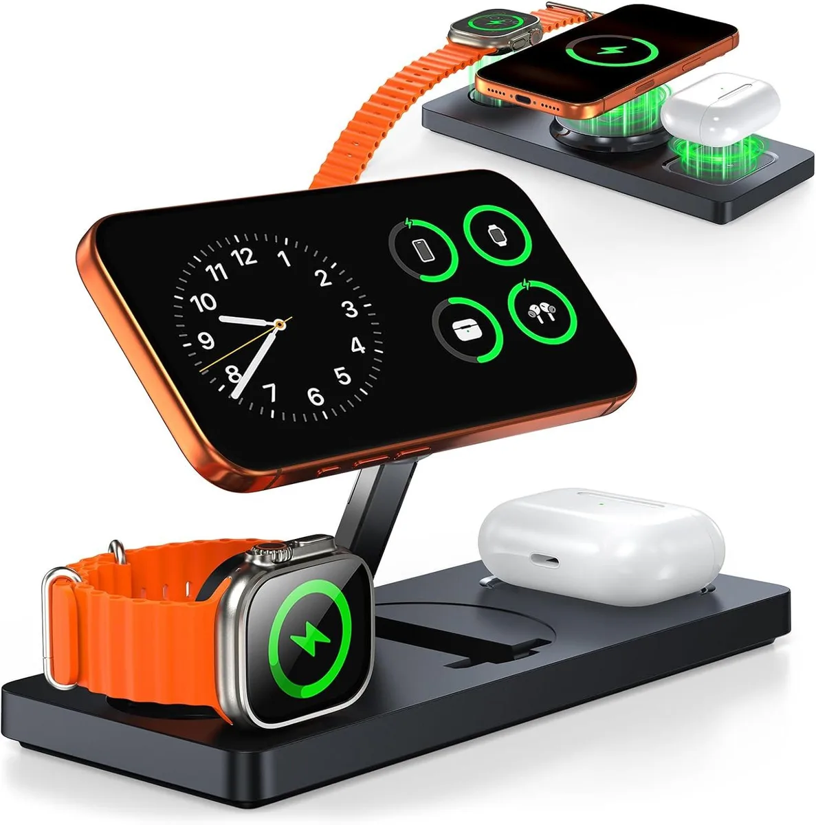 Luisport Luisport Foldable 3-in-1 Wireless Charging Station Black — product photo
