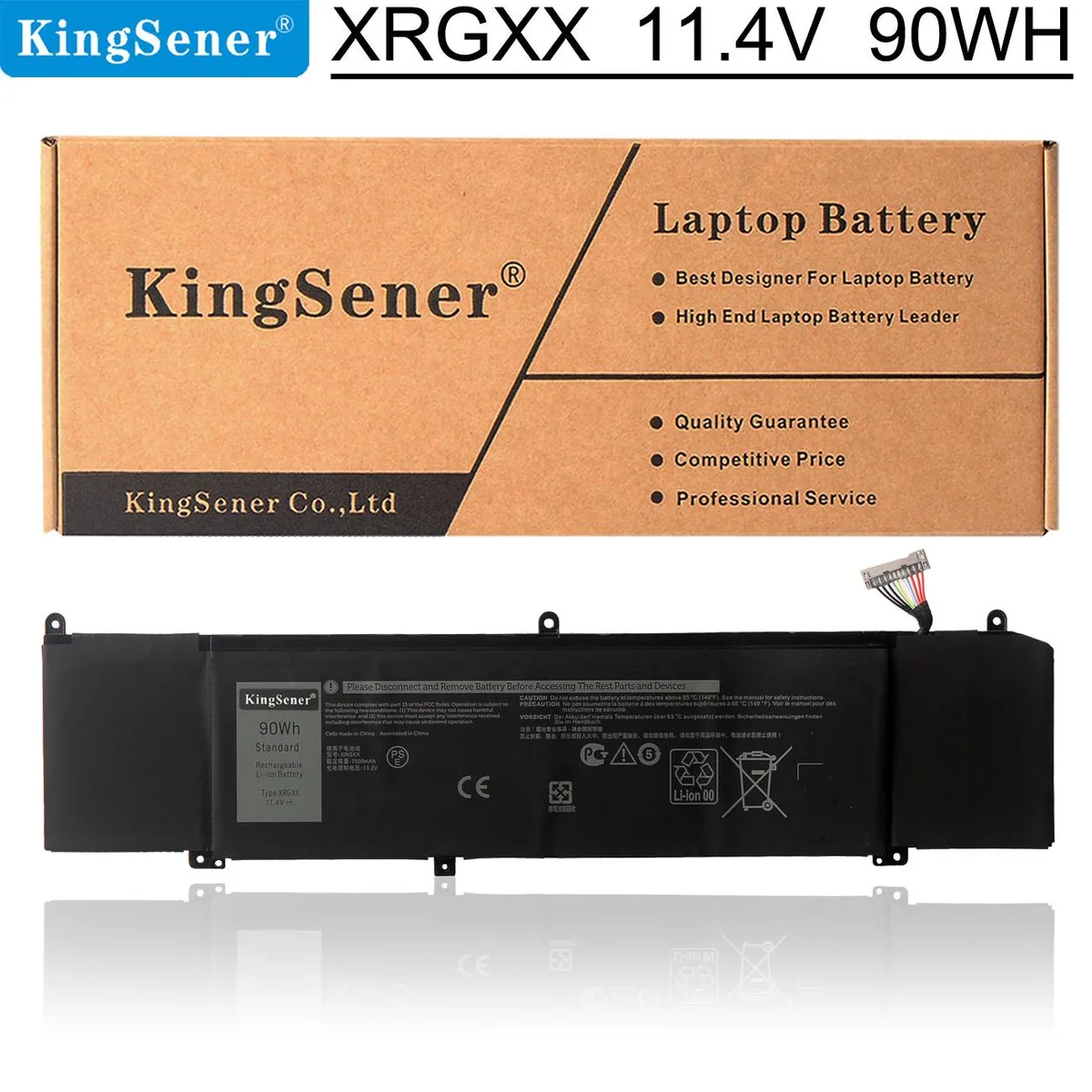 KingSener KingSener XRGXX laptop battery 90Wh 11.4V Dell G5 5590 G7 7590 7790 Alienware M15 M17 R1 — product photo