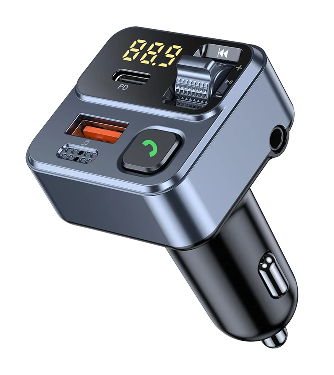  Scosche S2 Bluetooth 5.3 FM Transmitter 42W Type-C 30W USB-A 12W — product photo