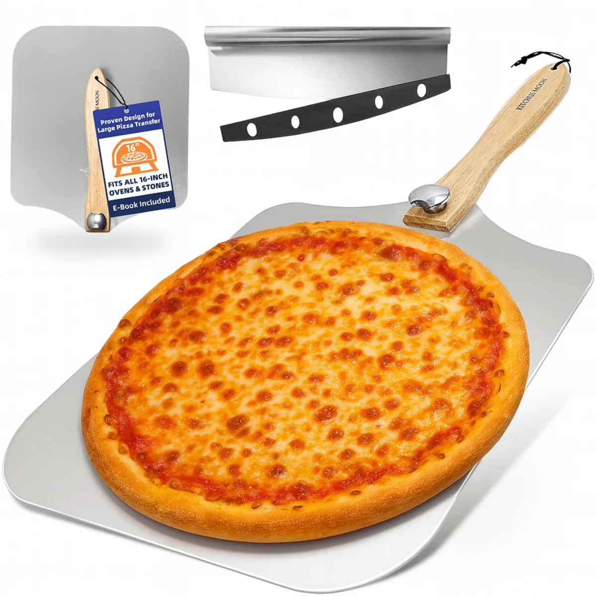 OXO 150 set: 16 inch aluminum peel with oak handle and 14 inch steel cutter